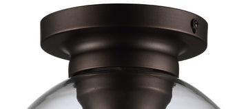 Atlas 7.75" Metal/Glass LED Flush Mount - JONATHAN Y
